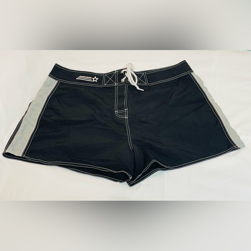 Black and gray swim shorts 18w